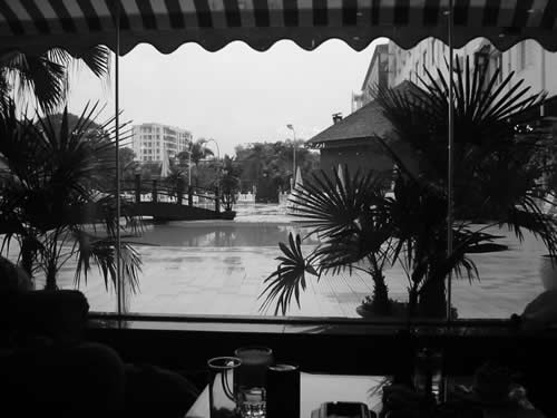 View of pool in a Chinese hotel